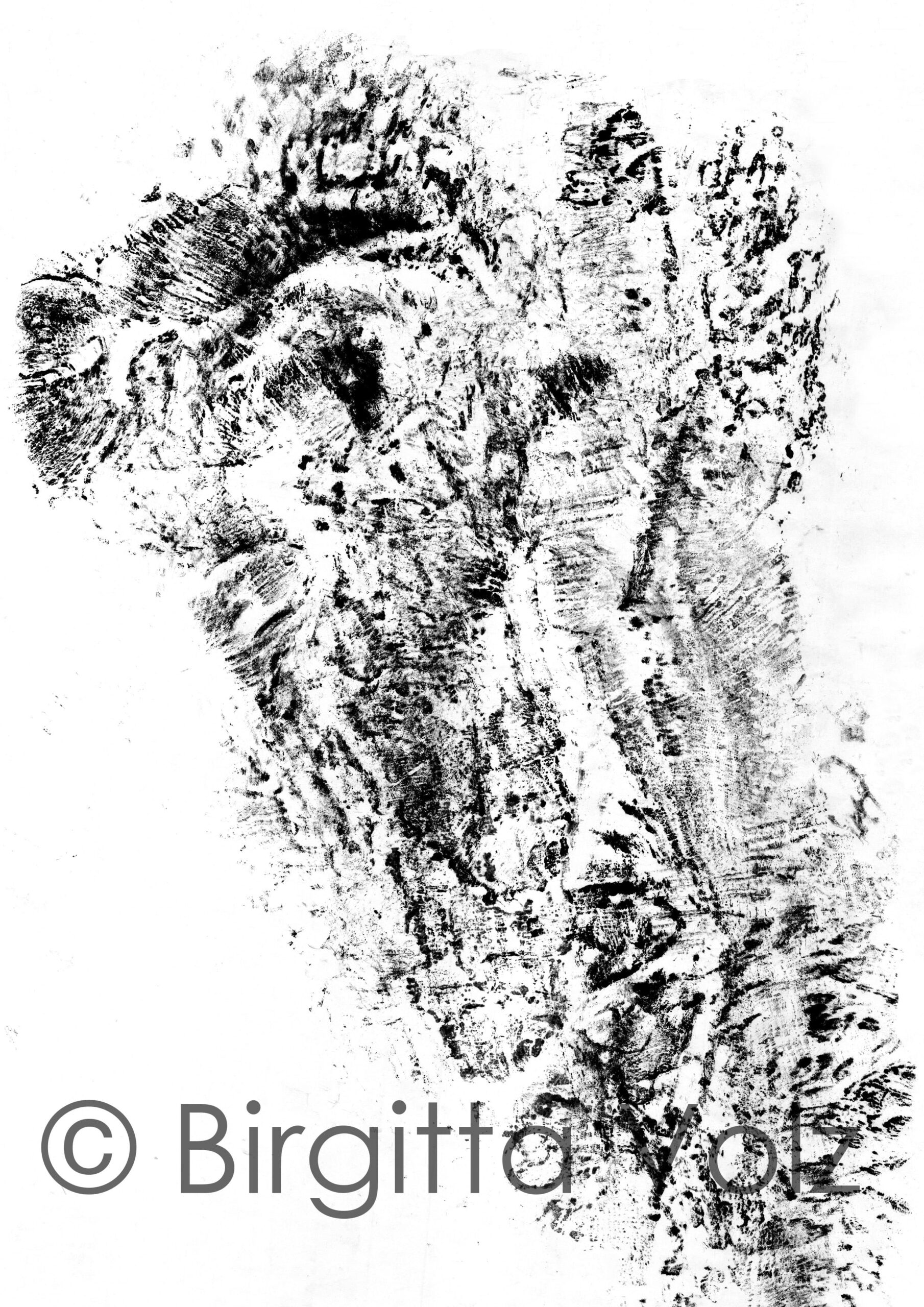 Abstract Ganesha, 2019, 119 x 84 cm, bark print on Japanese paper