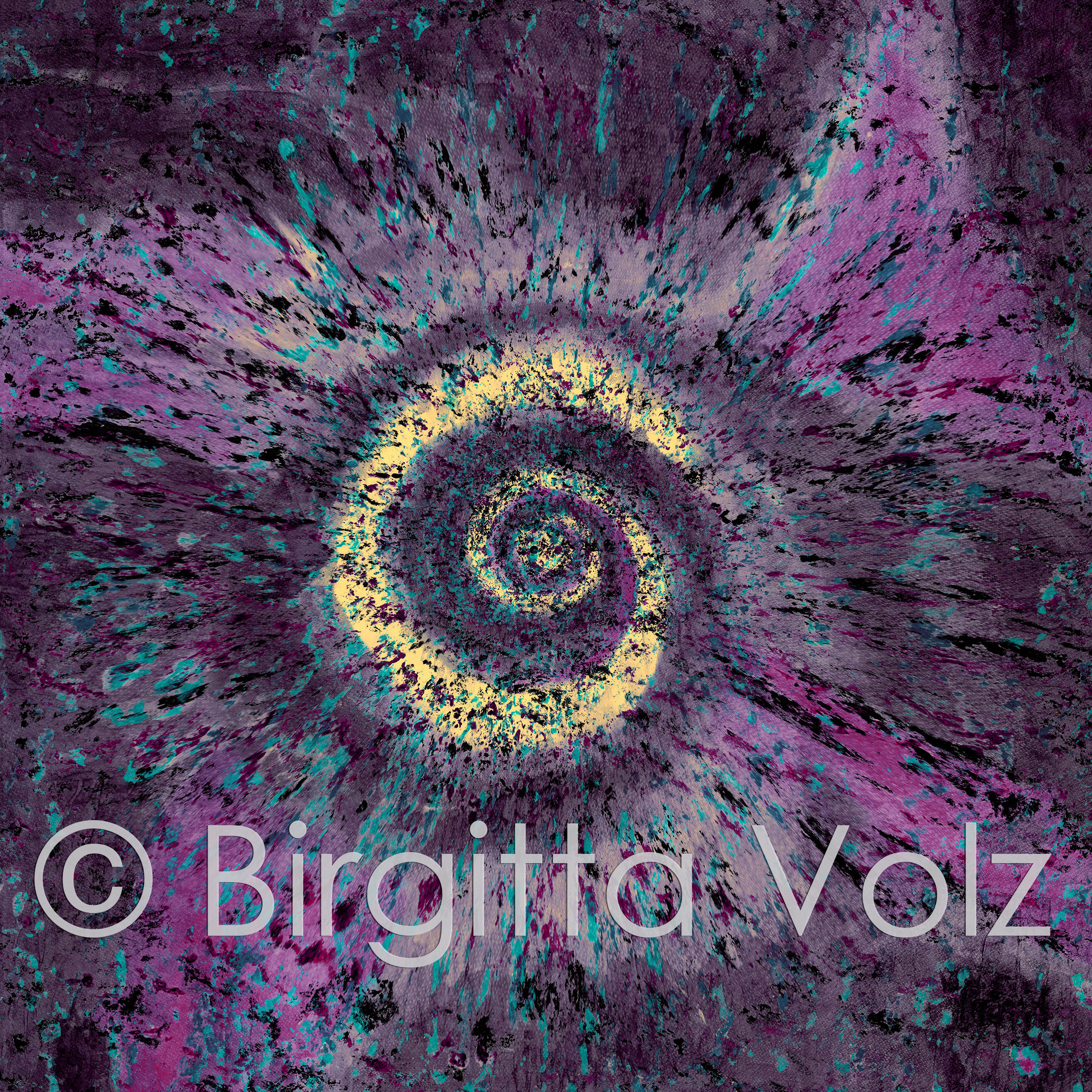 Blue Galaxy, 2022, 97 x 97 cm, bark print on rice paper, digitally modified