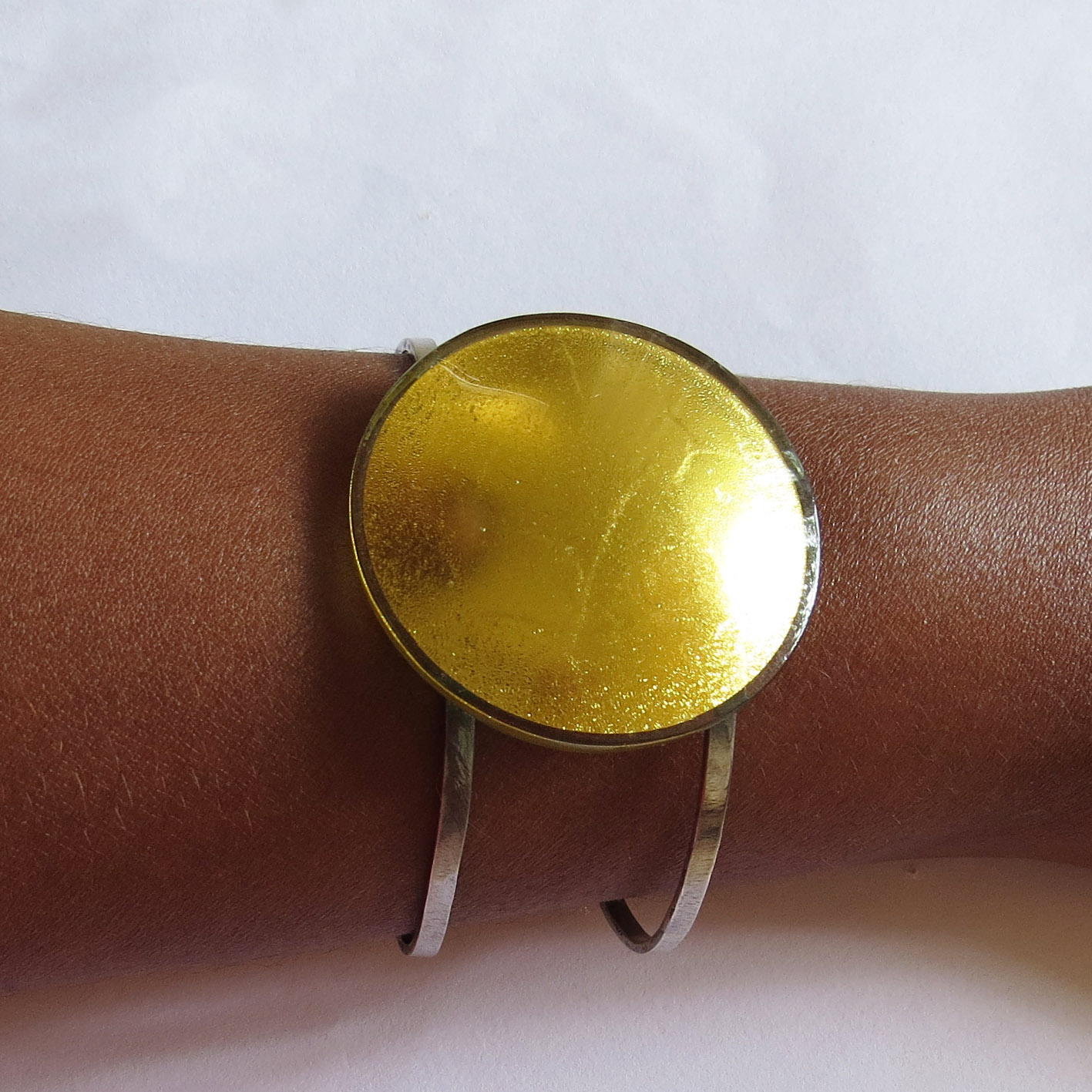 Sun cuff bracelet 4 cm (S4A), adjustable bracelet fitting (silver 595) which can get adapted to every arm