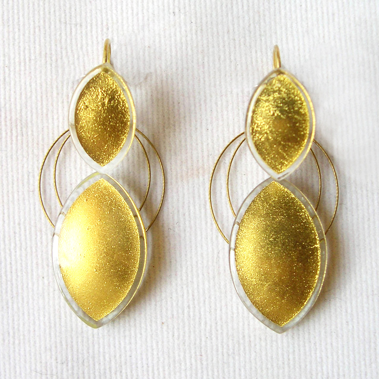 Combined oval earrings which can be worn separated too. (O23EH) 2 cm and 3 cm