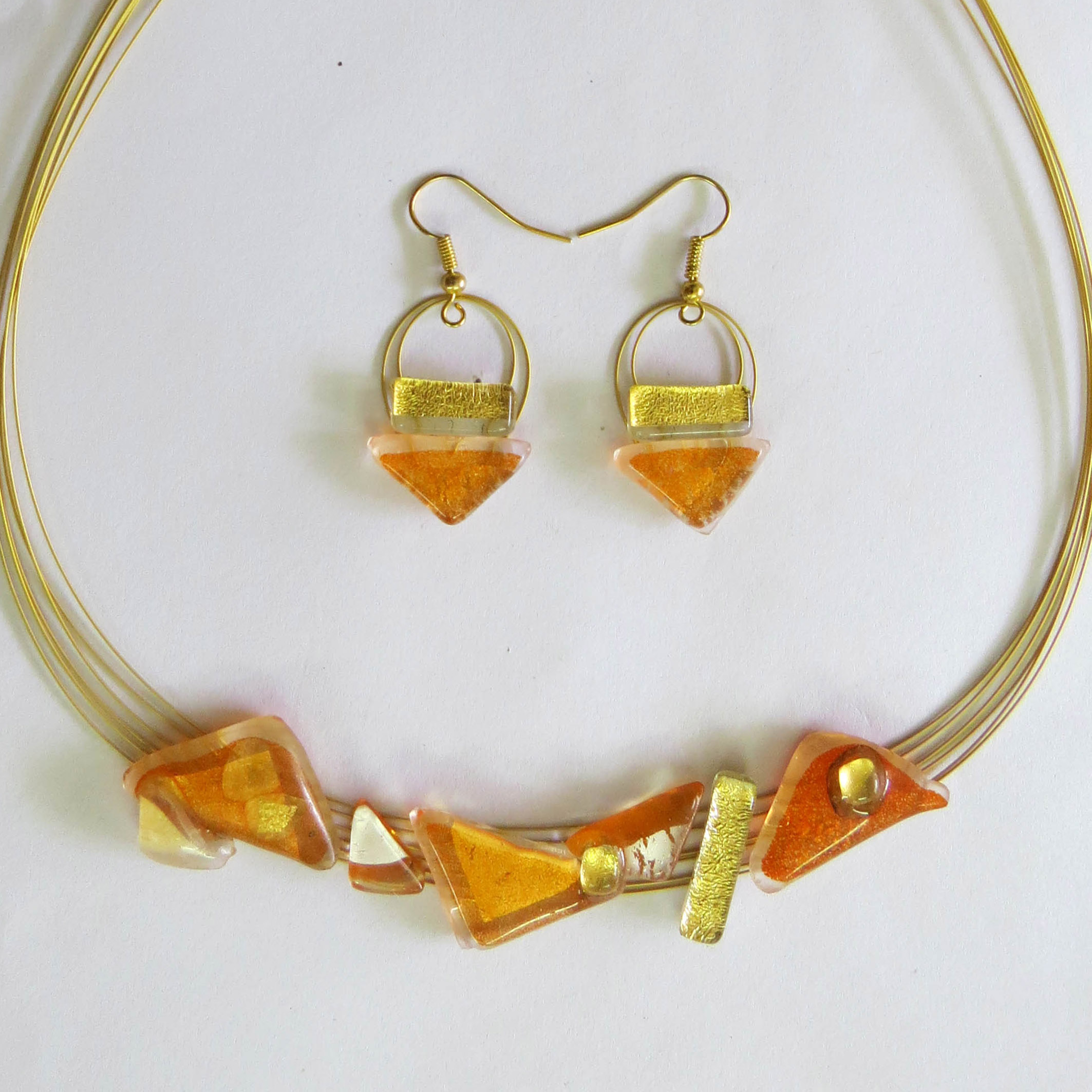 Orange Creation set (PS3oF t), single piece with earrings.