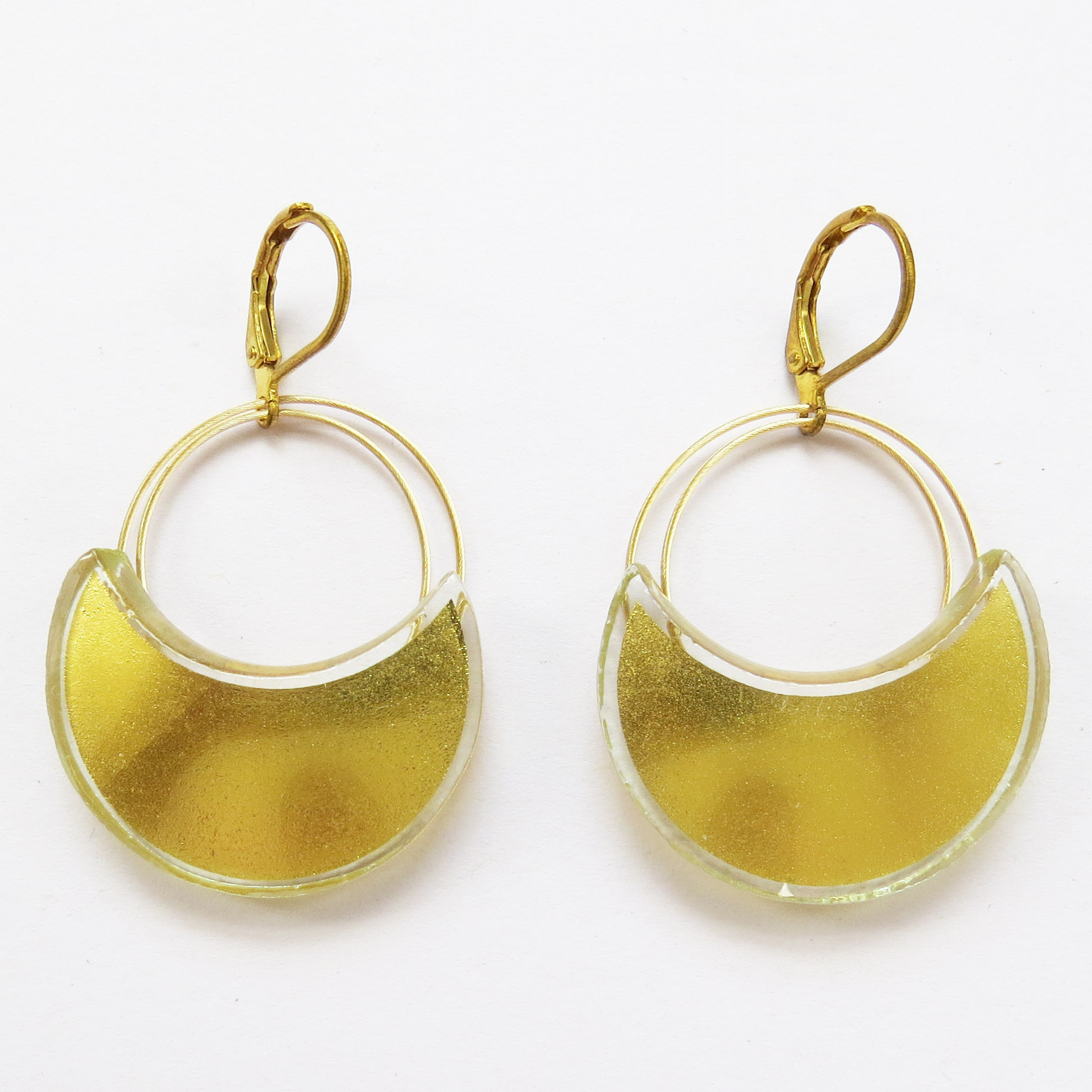 Moon hanging earrings 3 cm (M3EH) , also available as stud earrings (S3ES)