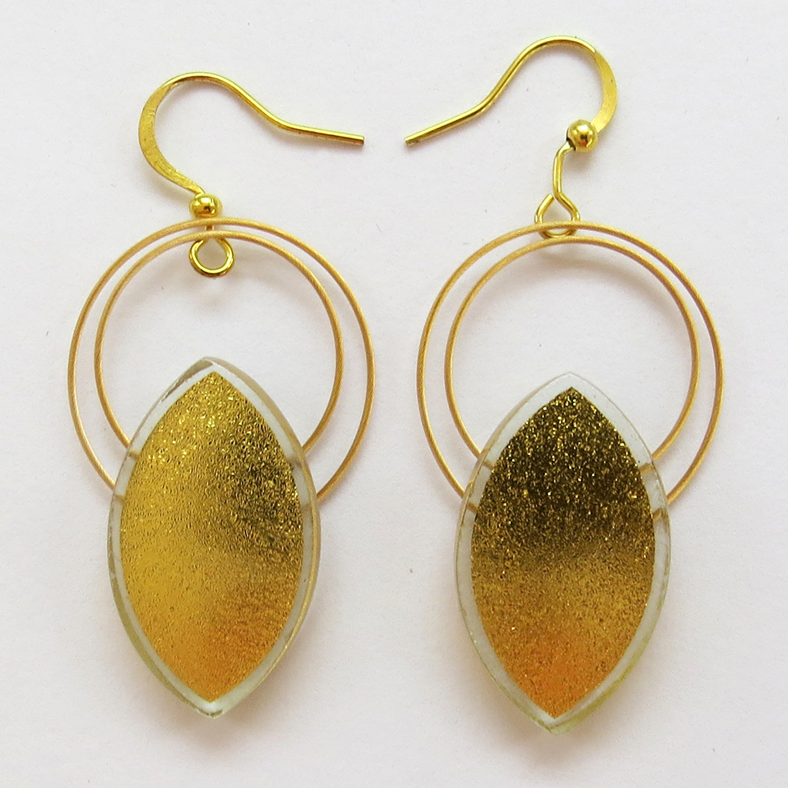 Moon hanging earrings 2.4 x 1.4 cm (M3EH)