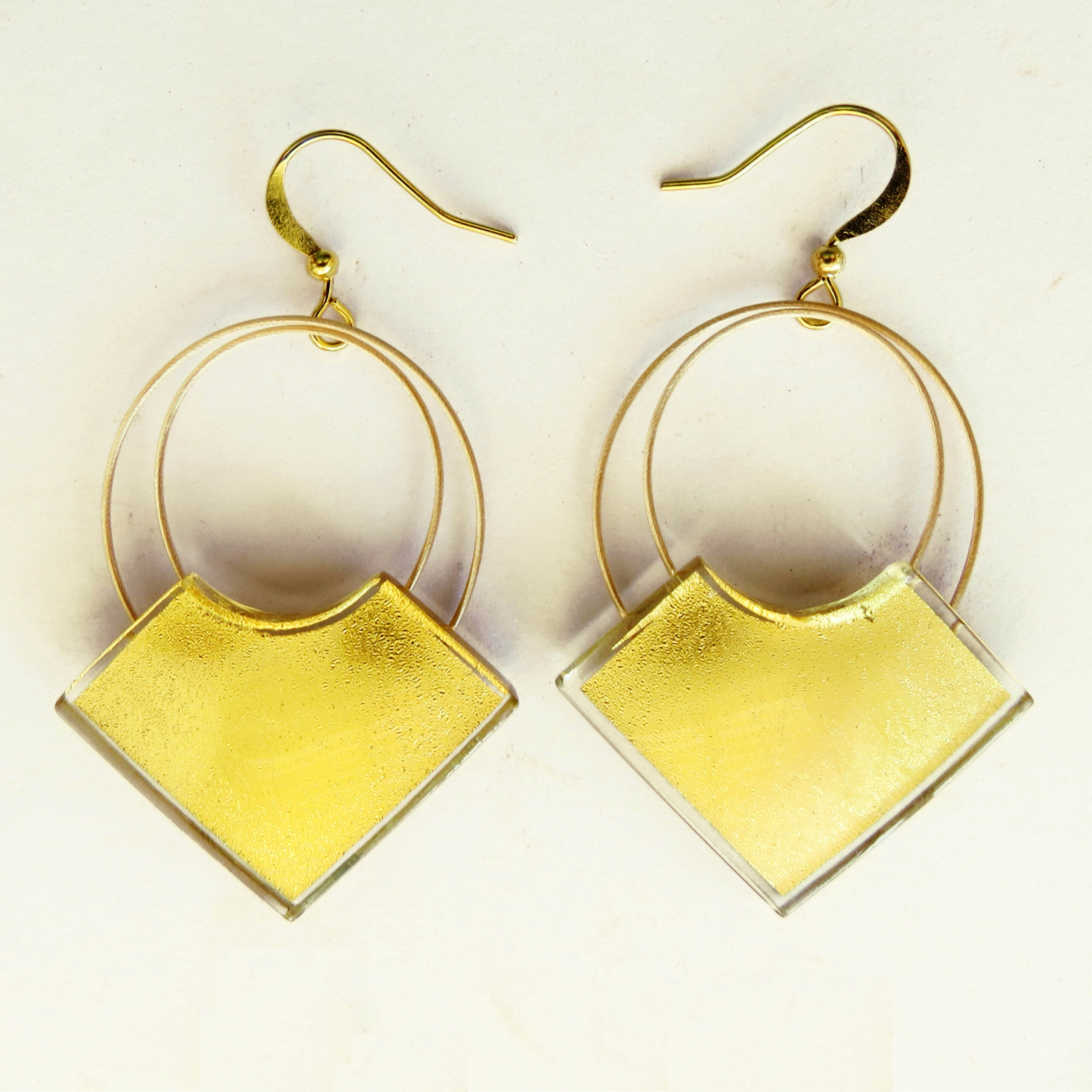Diamond hanging earrings 2.3 cm (D2EH), also available in 2.7 cm or smaller in 2 cm or 1.5 cm