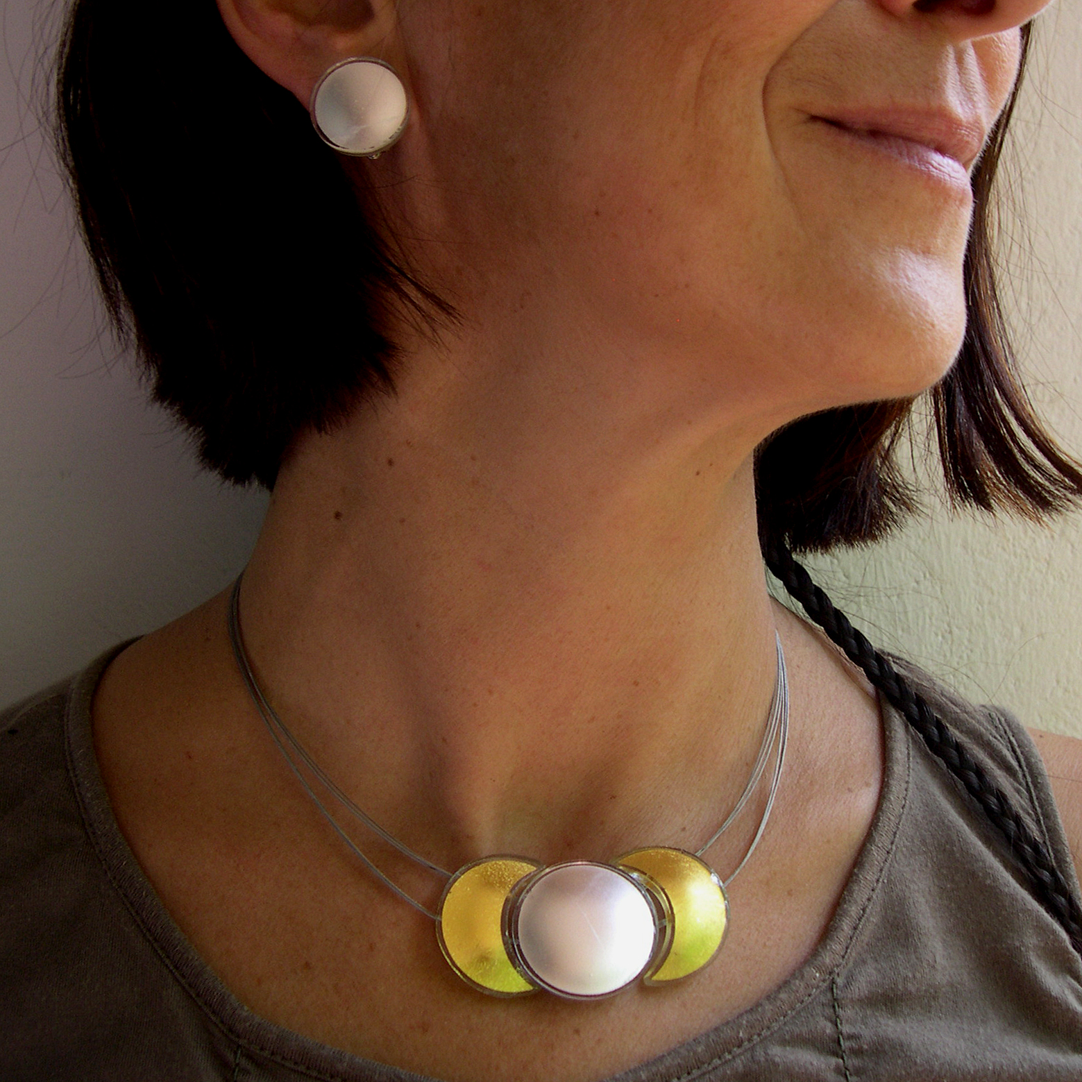 Moon & Sun necklace (MSN3), 3 pieces in 3 cm, available in different combinations