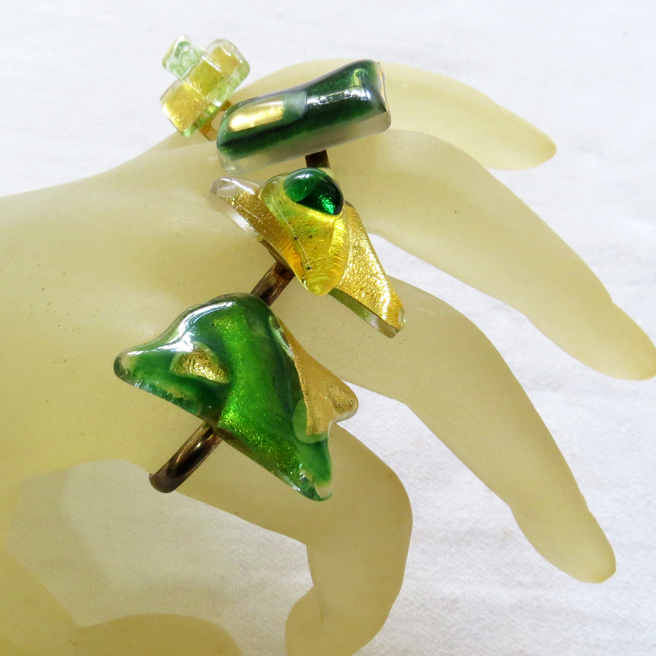 Green Creation rings, single pieces, all our rings have an adjustable fitting which can get adapted to every finger.